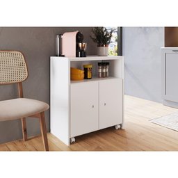 Mesa Retrátil/Balcão 2 Portas e Rodízios Multimóveis CR20098 Branca - 5