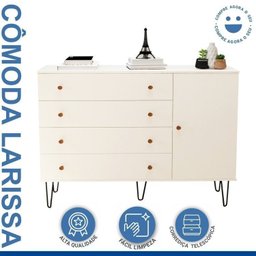 Conjunto Guarda Roupa Casal Premium 205,9cm 3 Portas  e Cômoda 129,5cm 1 Porta 4 Gavetas Minastex - 14