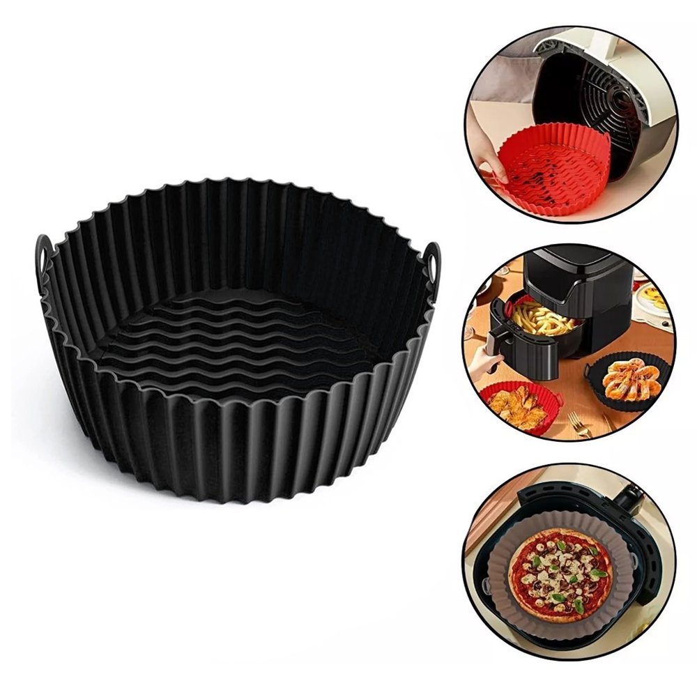 FORMA DE SILICONE FLEXÍVEL REUTILIZÁVEL ANTIADERENTE PARA FRITADEIRA ELÉTRICA AIR FRYER - 7