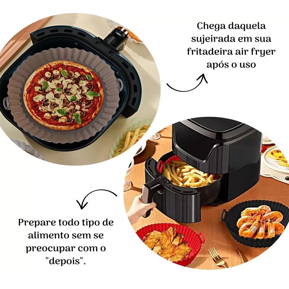 FORMA DE SILICONE FLEXÍVEL REUTILIZÁVEL ANTIADERENTE PARA FRITADEIRA ELÉTRICA AIR FRYER - 2