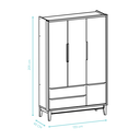 Ver imagem 4 de Guarda Roupa Infantil 3 Portas e 2 Gavetas Branco Savana Classic Madeira
