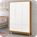 Ver imagem 1 de Guarda Roupa Infantil 3 Portas e 2 Gavetas Branco Savana Classic Madeira