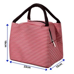 Bolsa Térmica Organizadora Listrada em Poliéster de Mão para Marmita Rosa - 2