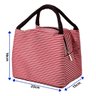 Bolsa Térmica Organizadora Listrada em Poliéster de Mão para Marmita Rosa - 2