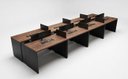 Ver imagem 1 de Plataforma de Trabalho 8 Lugares Castanho Tannat/preto com 4 Caixas e 16 Tomadas Elétricas – 360