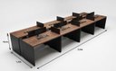 Ver imagem 2 de Plataforma de Trabalho 8 Lugares Castanho Tannat/preto com 4 Caixas e 16 Tomadas Elétricas – 360