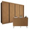 Conjunto Guarda Roupa Casal Premium 279,3cm 4 Portas e Cômoda 1 Porta 4 Gavetas Minastex - 1