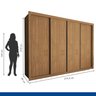 Conjunto Guarda Roupa Casal Premium 279,3cm 4 Portas e Cômoda 1 Porta 4 Gavetas Minastex - 8