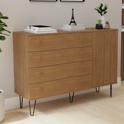 Conjunto Guarda Roupa Casal Premium 279,3cm 4 Portas e Cômoda 1 Porta 4 Gavetas Minastex - 13