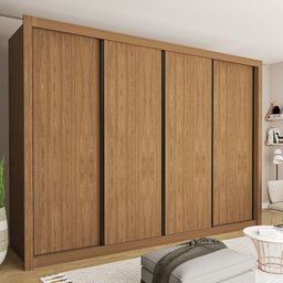 Conjunto Guarda Roupa Casal Premium 279,3cm 4 Portas e Cômoda 1 Porta 4 Gavetas Minastex - 2