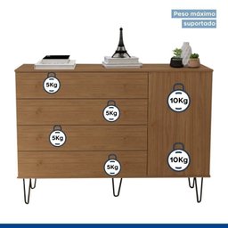 Conjunto Guarda Roupa Casal Premium 279,3cm 4 Portas e Cômoda 1 Porta 4 Gavetas Minastex - 18