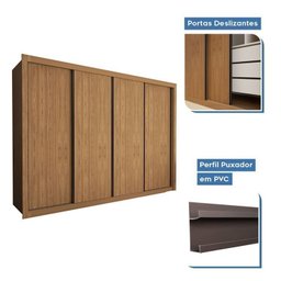 Conjunto Guarda Roupa Casal Premium 279,3cm 4 Portas e Cômoda 1 Porta 4 Gavetas Minastex - 11
