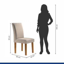 Conjunto 4 Cadeiras para Sala de Jantar Espanha - 3