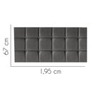 Ver imagem 2 de Painel Estofado Luxo Espanha 195cm King Size para Cama Box Corino Cinza - Gat Magazine