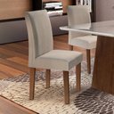 Ver imagem 5 de Conjunto 4 Cadeiras para Sala de Jantar Estrutura MDF Chocolate Cinza Espanha