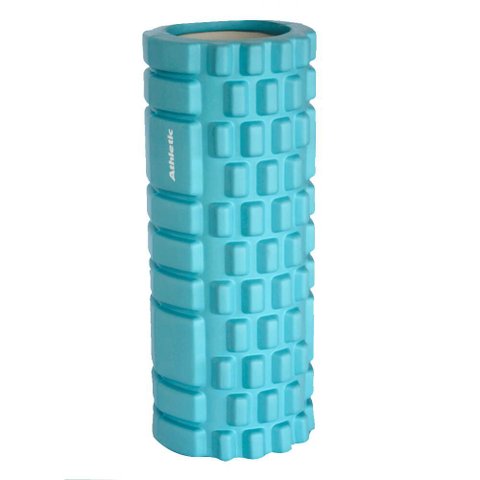Rolo de Massagem Liberação Miofascial Athletic Azul 33cm para Pilates Yoga e Recuperação Muscular
