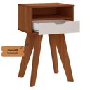 Ver imagem 7 de Mesa de Apoio Lateral Vip com Gaveta e Nicho Cedro / Off White