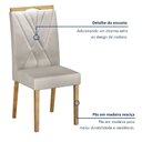 Ver imagem 7 de Kit de 8 Cadeiras para Sala de Jantar Pés em Madeira Maciça Lara Bege/Cinamomo/Veludo Palha