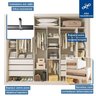 Conjunto Guarda Roupa Casal Premium 242cm 3 Portas e Cômoda 129,5cm 1 Porta 4 Gavetas Minastex - 4