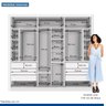 Conjunto Guarda Roupa Casal Premium 242cm 3 Portas e Cômoda 129,5cm 1 Porta 4 Gavetas Minastex - 7
