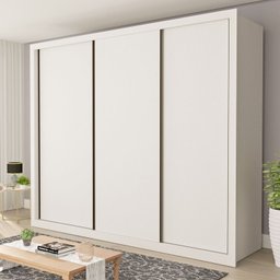 Conjunto Guarda Roupa Casal Premium 242cm 3 Portas e Cômoda 129,5cm 1 Porta 4 Gavetas Minastex - 2