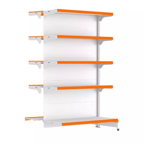 Gondola Centro 170 Fit Continuação Branco 10 Bandeja Pe Laranja