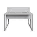Ver imagem 4 de Plataforma Dupla 1,20 m X 1,20 m com Divisória e Caixas de Tomadas Pés Metal F5 Office Cor:Cinza