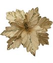 Ver imagem 2 de Kit 10 Flores Artificial Glitter Dourado Madeira Natal 25cm
