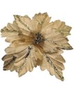 Ver imagem 3 de Kit 10 Flores Artificial Glitter Dourado Madeira Natal 25cm