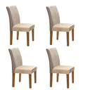 Ver imagem 1 de Conjunto 4 Cadeiras para Sala de Jantar Espanha Bege/Ypê