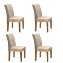 Ver imagem 1 de Conjunto 4 Cadeiras para Sala de Jantar Espanha Bege/Ypê
