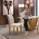 Ver mais imagens de Conjunto 8 Cadeiras para Sala de Jantar Espanha Bege/Ypê