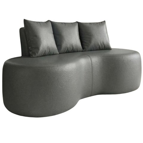 Sofa 2 Lugares Organico 160 Cm Ibiza Corino Cinza Vazzano