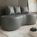 Ver imagem 2 de Sofa 2 Lugares Organico 160 Cm Ibiza Corino Cinza Vazzano