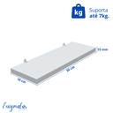 Ver imagem 4 de 1 Prateleira Branca 30X10 Com Suporte Flutuante Mdf  Organizadora Decoração Cozinha Quarto Banheiro