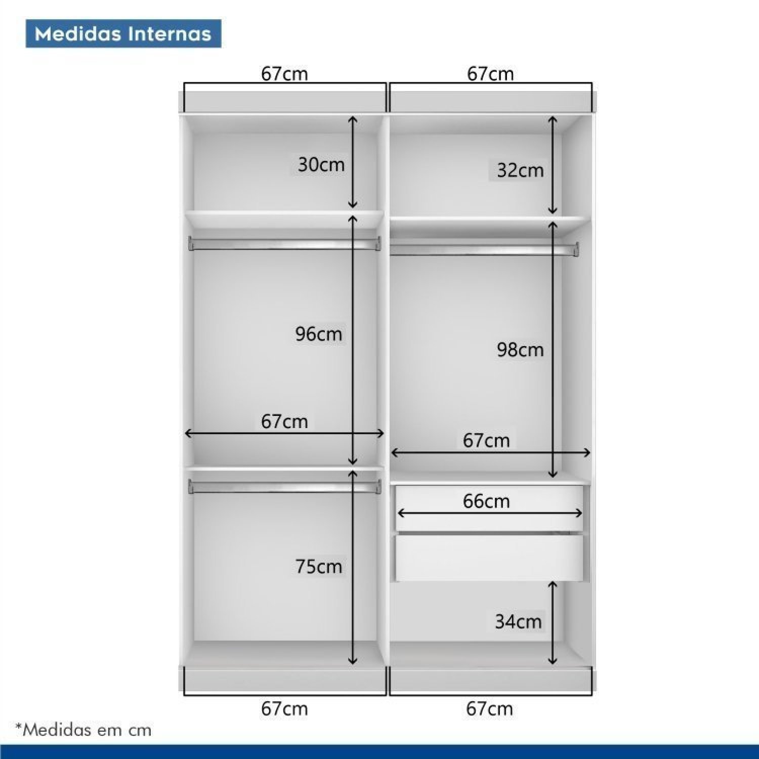Conjunto Guarda Roupa Solteiro Premium 138cm 2 Portas e Cômoda 129,5cm 1 Porta 4 Gavetas Minastex - 8