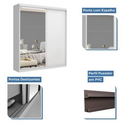 Conjunto Guarda Roupa Solteiro Premium 138cm 2 Portas e Cômoda 129,5cm 1 Porta 4 Gavetas Minastex - 2