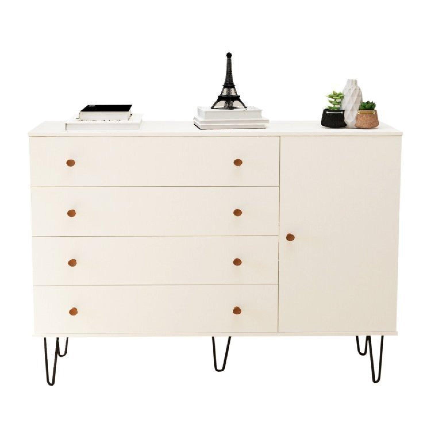 Conjunto Guarda Roupa Solteiro Premium 138cm 2 Portas e Cômoda 129,5cm 1 Porta 4 Gavetas Minastex - 19