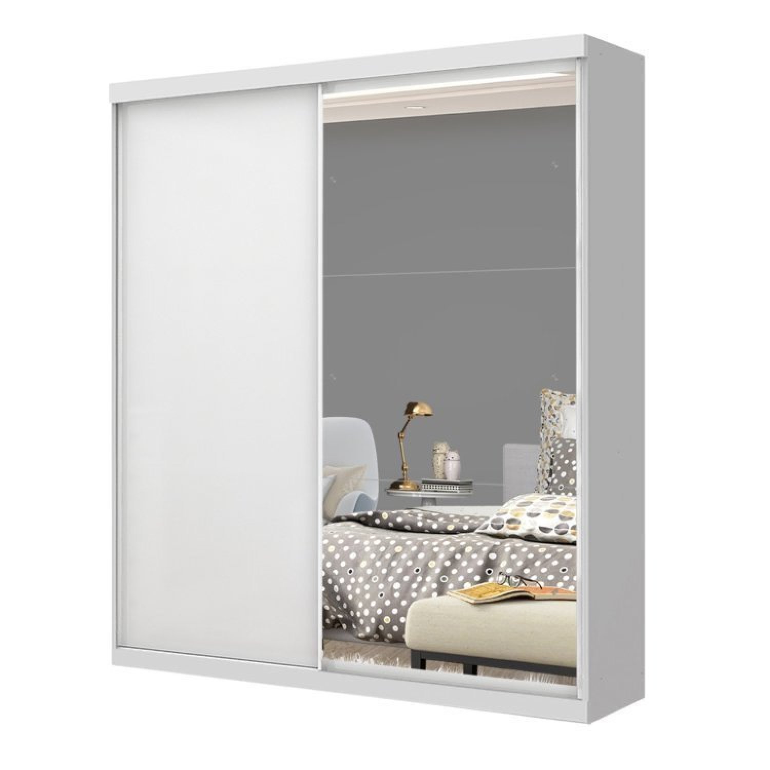 Conjunto Guarda Roupa Solteiro Premium 138cm 2 Portas e Cômoda 129,5cm 1 Porta 4 Gavetas Minastex - 10