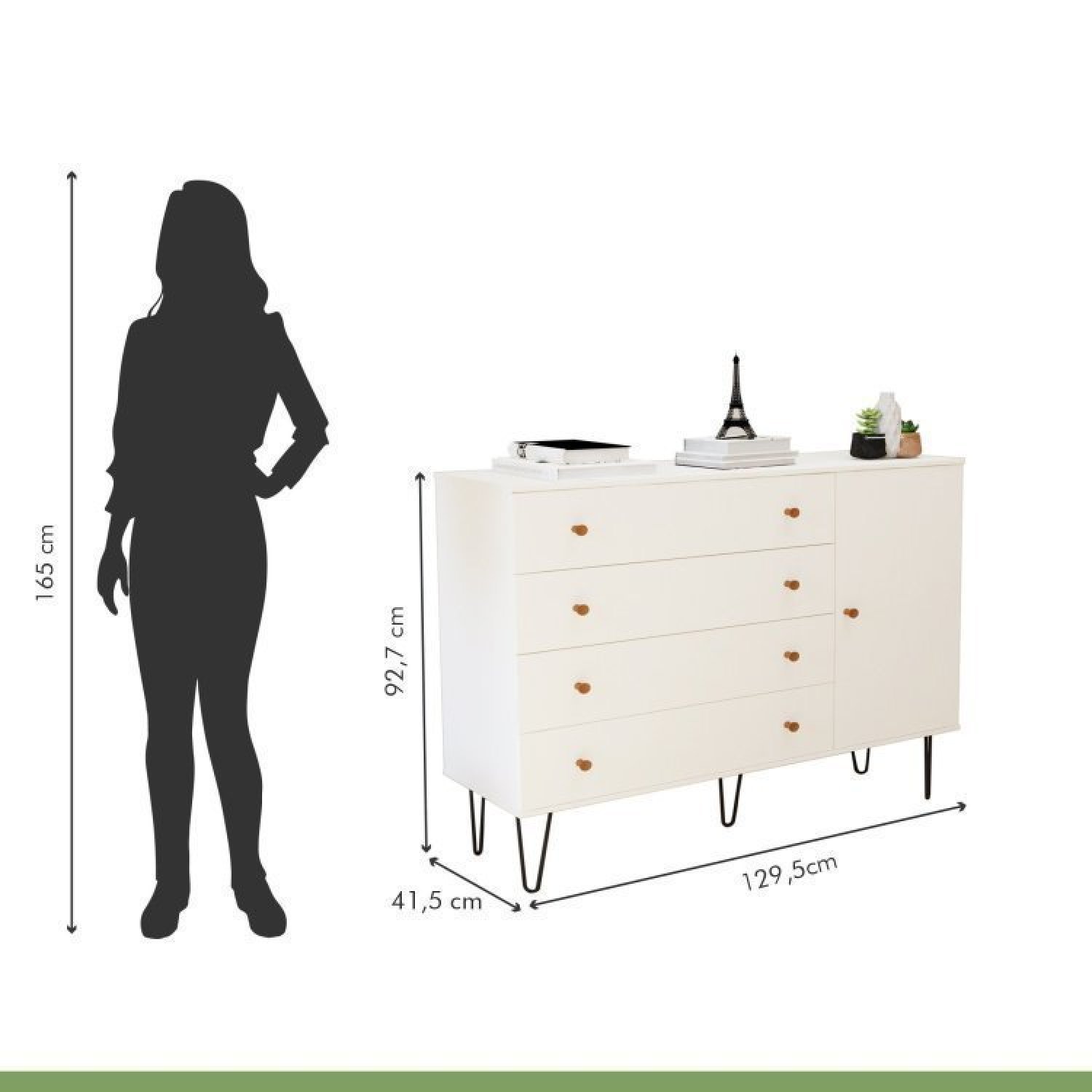 Conjunto Guarda Roupa Solteiro Premium 138cm 2 Portas e Cômoda 129,5cm 1 Porta 4 Gavetas Minastex - 17