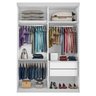 Conjunto Guarda Roupa Solteiro Premium 138cm 2 Portas e Cômoda 129,5cm 1 Porta 4 Gavetas Minastex - 9