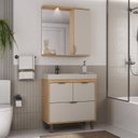 Ver imagem 1 de Armário Conjunto de Banheiro com Gabinete, Cuba e Espelheira e LED 80 cm