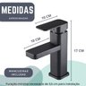 Torneira de Banheiro Monocomando para Bancada Mesa Estilo Inustrial Quadrada na Cor Preta Água Quent - 4