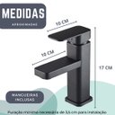 Ver imagem 4 de Torneira de Banheiro Monocomando para Bancada Mesa Estilo Inustrial Quadrada na Cor Preta Água Quent