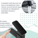 Ver imagem 5 de Torneira de Banheiro Monocomando para Bancada Mesa Estilo Inustrial Quadrada na Cor Preta Água Quent