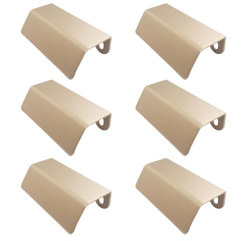 Kit 6 Puxadores Dourado Alça de Sobrepor Dourado para Móvel Armários e Gavetas Pv22 80