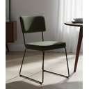 Ver imagem 1 de Cadeira de Jantar Minimalista Roma Tricô Verde Base Aço Preto - Ooca Móveis