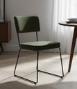 Ver imagem 1 de Cadeira de Jantar Minimalista Roma Tricô Verde Base Aço Preto - Ooca Móveis