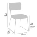 Ver imagem 6 de Cadeira de Jantar Minimalista Roma Tricô Verde Base Aço Preto - Ooca Móveis