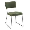 Ver imagem 2 de Cadeira de Jantar Minimalista Roma Tricô Verde Base Aço Preto - Ooca Móveis
